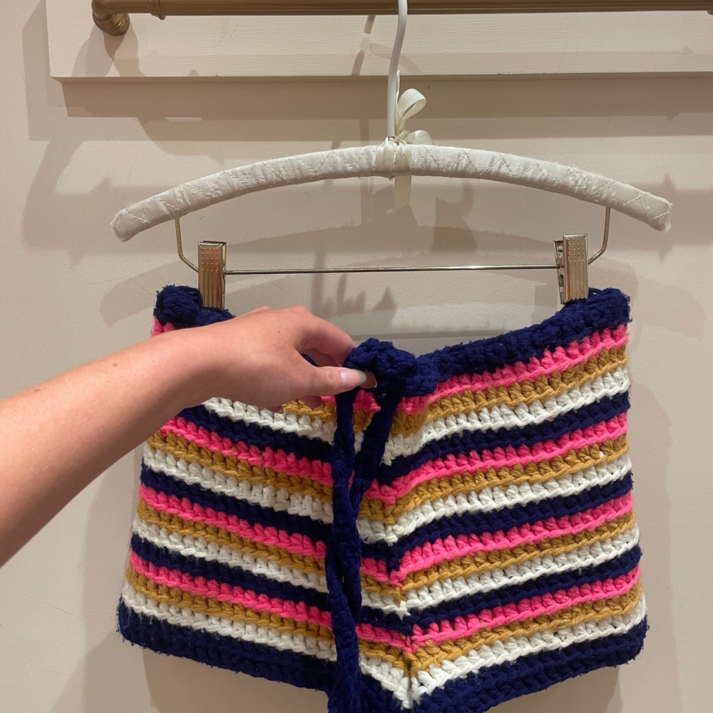 Vintage Striped Knit Women's Shorts